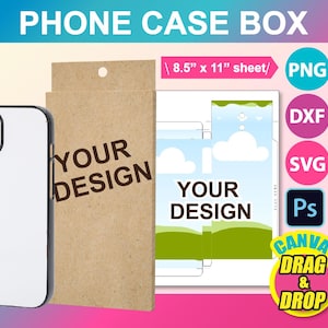 Geschenkbox-Vorlage für iPhone, Canva, Dxf, Ms Word, docx, Png, PSD, 8,5 "x 11" Blatt