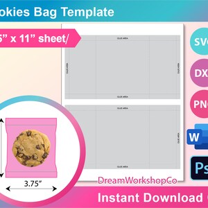 Cookie Wrapper Template SVG DXF Ms Word Docx Png Psd - Etsy