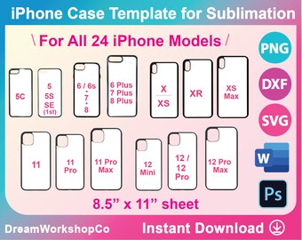 Bundle Phone Case Template For Sublimation 24 Models Svg Etsy Singapore