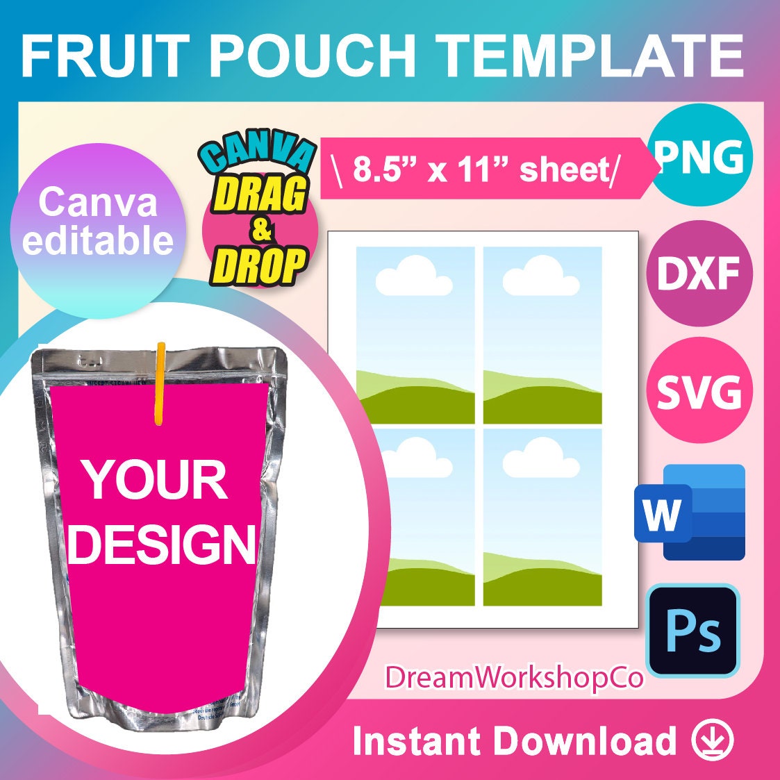 Alphabet lore Birthday Capri Sun Customizable Template DIY