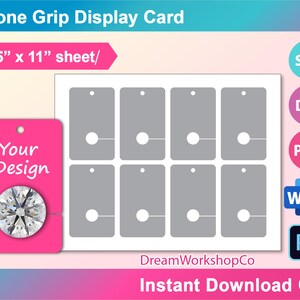 Phone Grip Display Card Phone Grip Card Template SVG DXF - Etsy