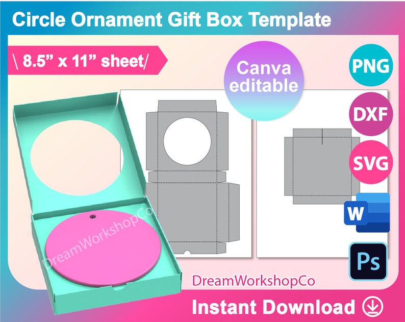Ornament Box Template Ornament Gift Box Template Ceramic - Etsy