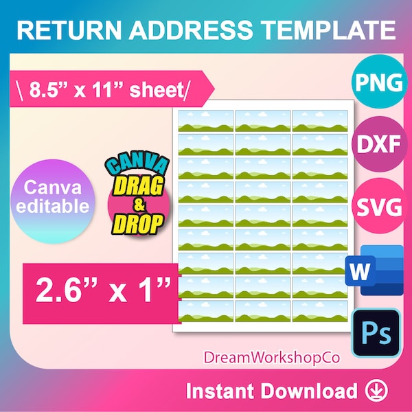 Canva Address Return Labels Etsy