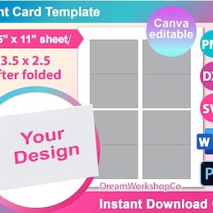 Modello di scheda tenda, scheda etichetta alimentare, SVG, DXF, Canva, Ms Word docx, Png, Psd, foglio 8,5"x11", stampabile, download immediato