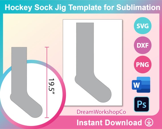 Hockey Sock Jig Template sublimation SVG DXF Ms Word | Etsy
