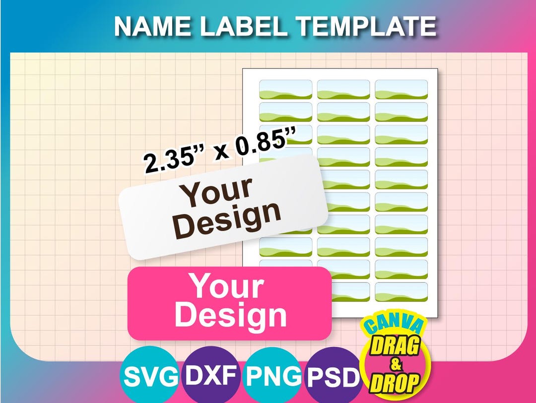 Printable Name Label Template: 8.5
