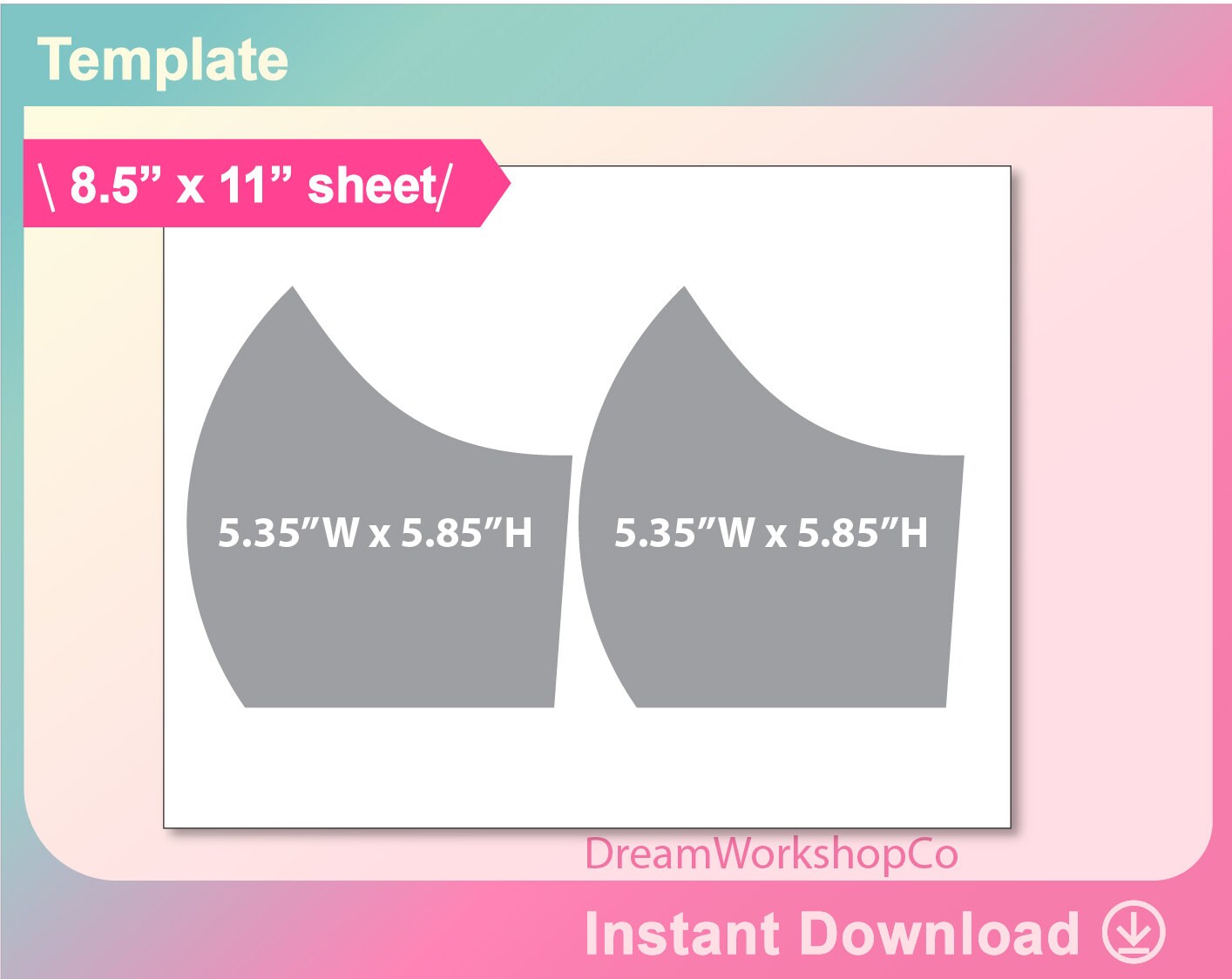 Face Mask Template Face Mask Template for Sublimation Ms - Etsy