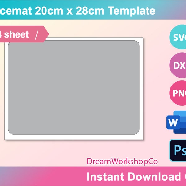 Placemat template, Hardboard Table Topper, sublimation PSD, PNG and SVG, Ms Word Doc Formats, A4 sheet, Instant Download