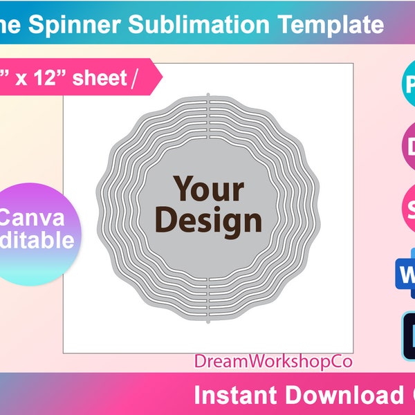 Sublimation Wind Spinner Svg Etsy Australia