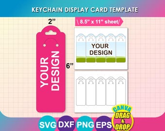 Keychain Display Card Template, Keychain Card Holder, DIY Card Holder, Prinable, Instant Download