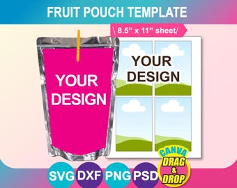 Plantilla para etiquetas de envases de zumo (svg, canva, dxf, png, psd, docx) (hoja de 8,5 x 11 pulgadas) (imprimible)