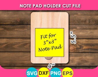 Note Pad Holder, Note holder laser files, SVG, Dxf, png, eps, Digital Download
