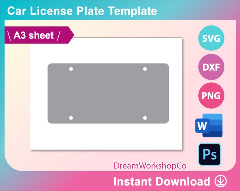 Car License Plate Template Sublimation License Plate Etsy