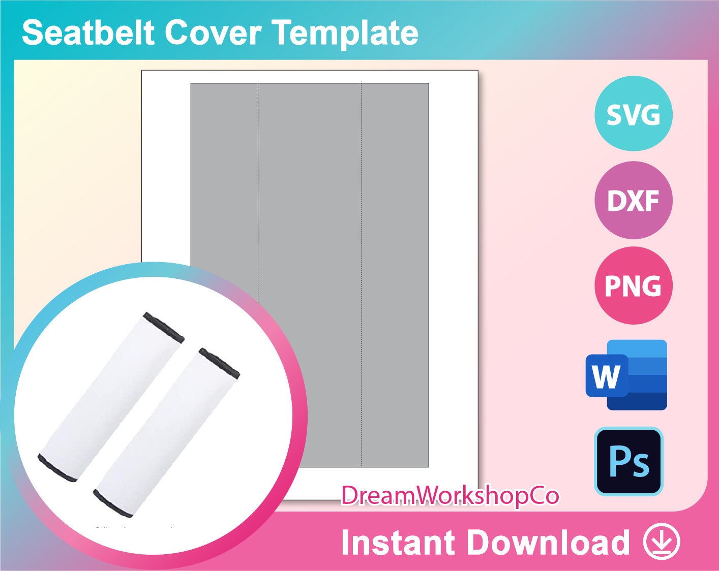 Download Seatbelt Sublimation Template SVG DXF Ms Word Docx Png | Etsy