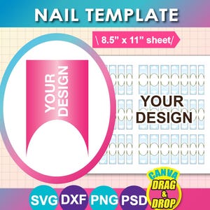 Modelo de unha (SVG, DXF, PNG, PSD) Folha Word 8,5" x 11"