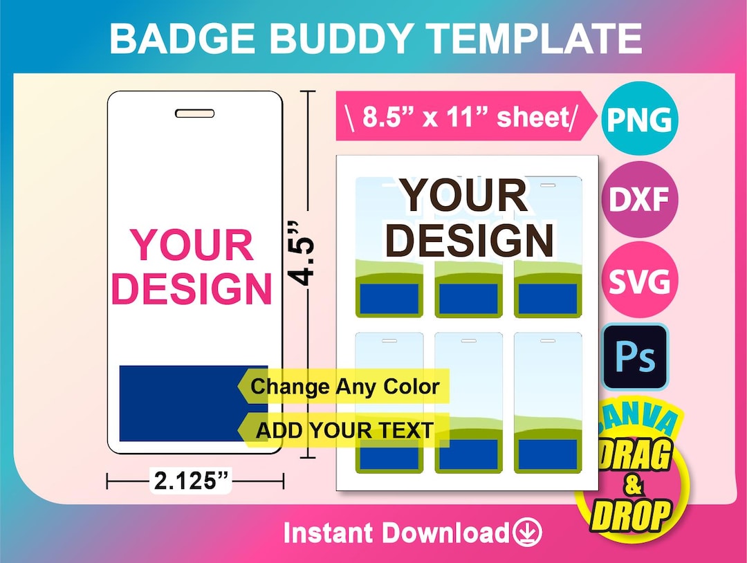 Badge Buddy Template ID Badge Template Id Badge Blank Template SVG Badge Buddy Template ID Badge Template Id Badge Blank Template SVG
