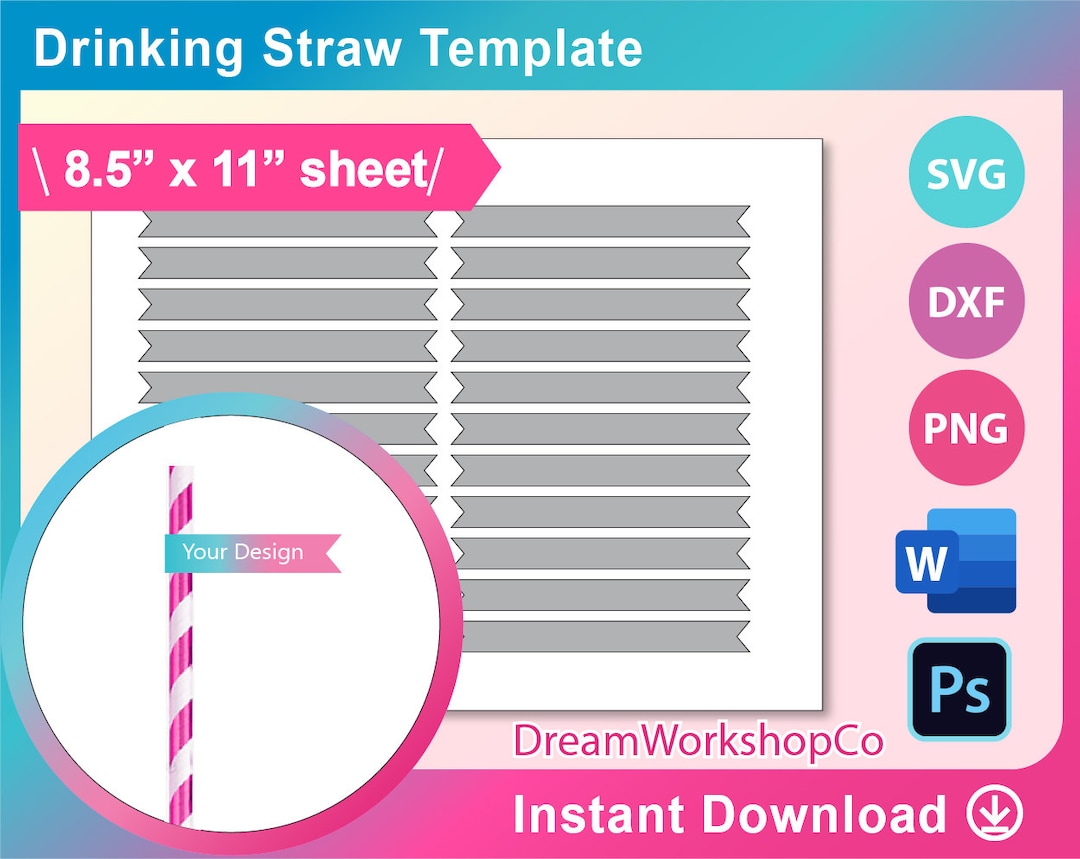 Drinking Straw Flag Printable Template