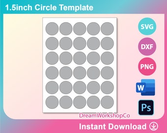 1" Circle Template Sheet | Etsy