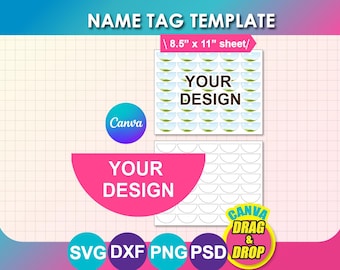 24 32 40 Oz Owala Name Plate Template, Canva, DXF, SVG, EPS, Png, 8.5x11" sheet, Printable, Instant Download