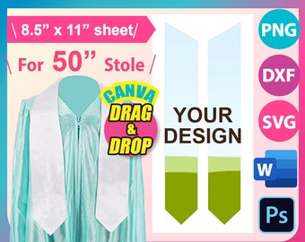 Kids Stole Template, Graduation Stole Template, PSD, SVG, DXF, Canva, Publisher Png, Printable, Instant Download