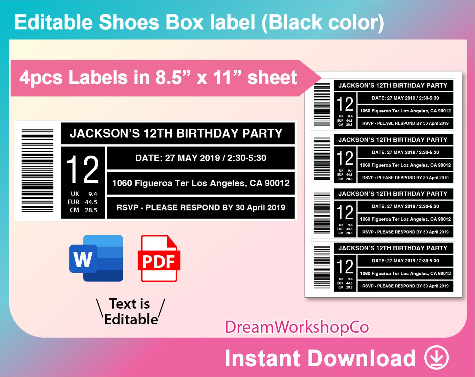 Label box. Label box