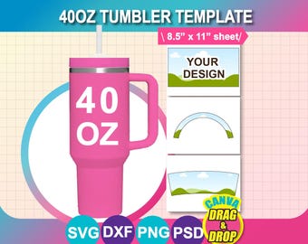 Plantilla para vaso de 40 oz: Diseño de sublimación, Canva y Word, Canva, SVG, PNG, PSD (descarga instantánea)