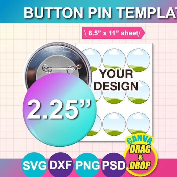 58mm Pin Template - Etsy