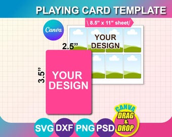 Plantilla de carta de juego: Tarjeta de afirmación SVG, Canva, PNG, PSD (Descarga instantánea)