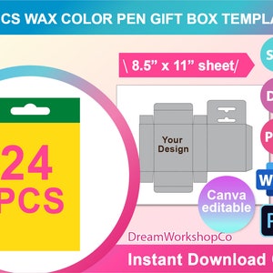 Crayon Box Template (SVG, DXF, PDF, PNG) – Digital Daisy
