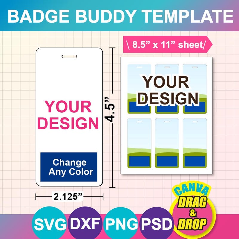 Badge Buddy Template - Etsy