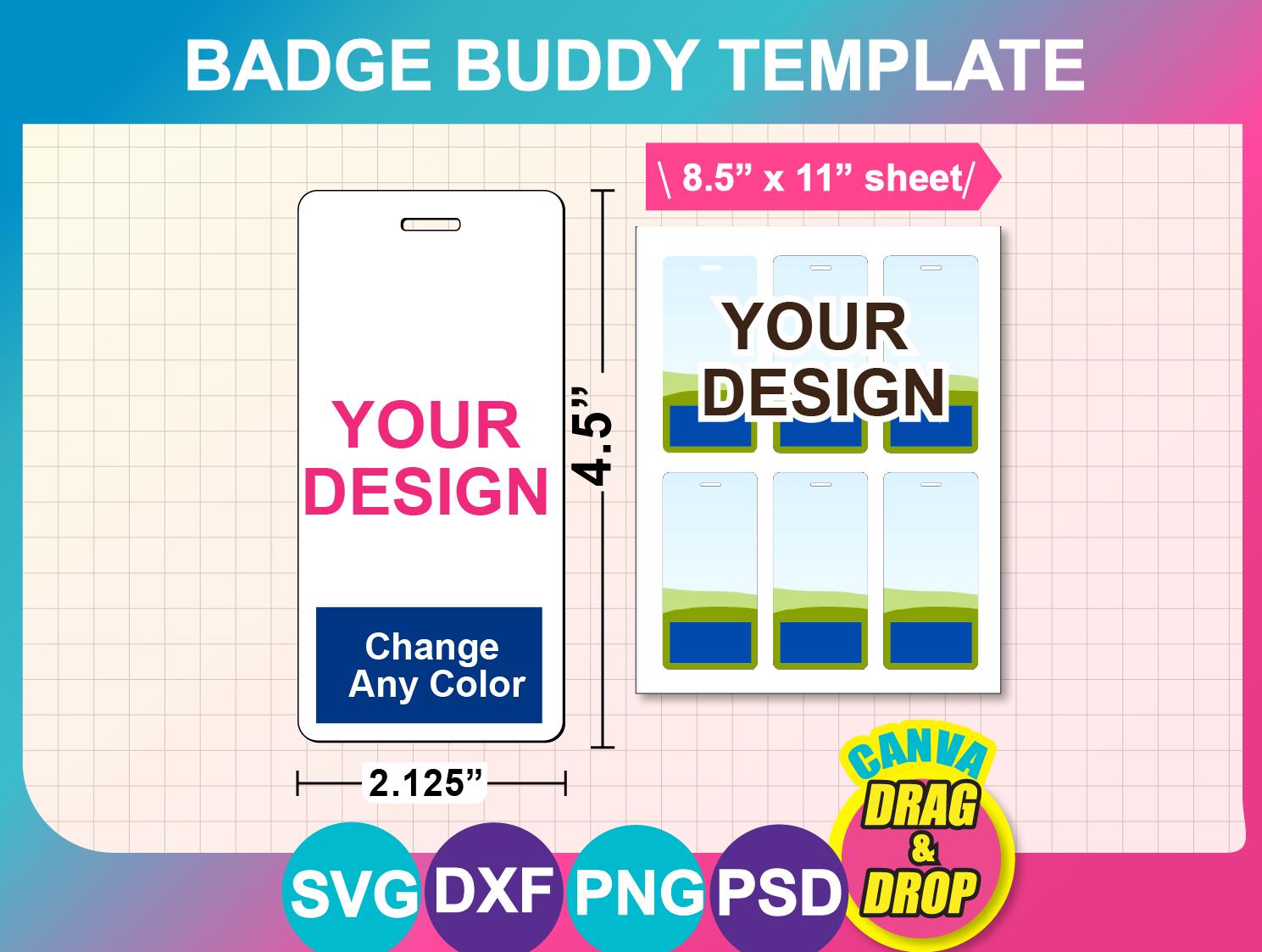 Badge Buddy Template: Customizable ID Design (digital Download) - Etsy
