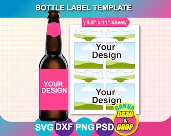 Beer & Wine Label Template: DIY Printable (Digital Download)