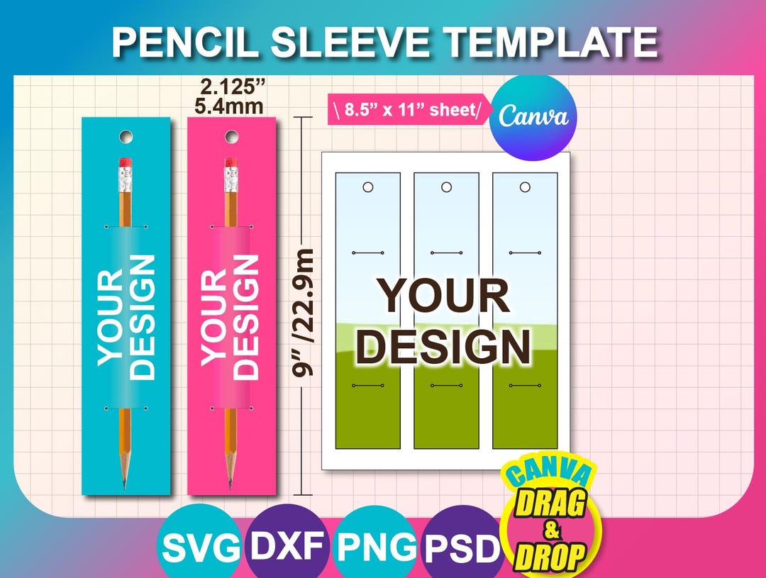 Pencil Sleeve Template, 8.5x11