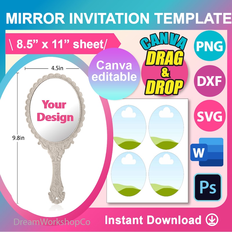 Mirror Invitation - Etsy