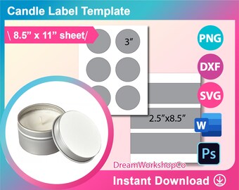 Personalised Custom Adhesive Candle Sticky Labels Coulterville Design 