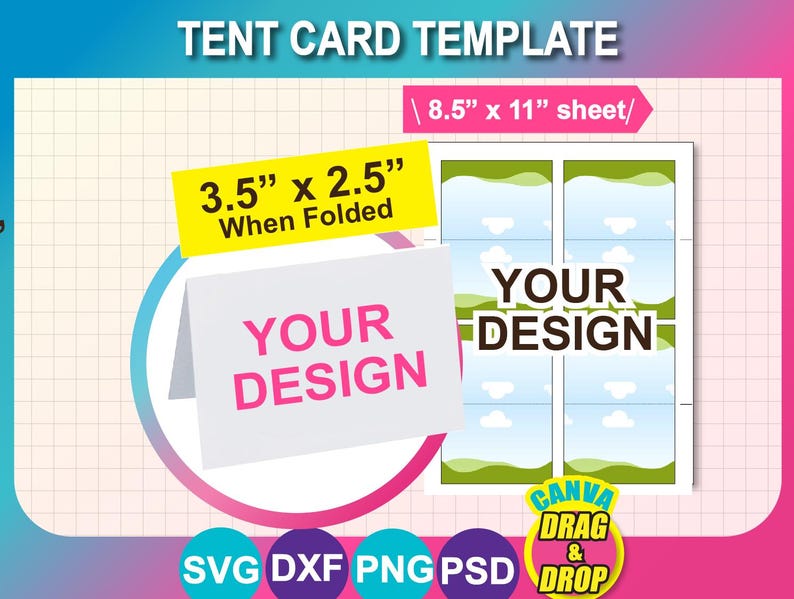 Tenting Labels Tent Card Template: Food Label, Canva Editable (instant Download ...