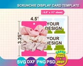 Scrunchie Display Card Template, Canva, SVG, DXF, Psd, Png, 8.5x11 Sheet, Digital Download