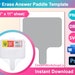 Dry Erase Answer Paddle Template, Canva, PSD, PNG and SVG Microsoft word Doc Formats, 8.5x11' sheet, Printable, Instant Download 