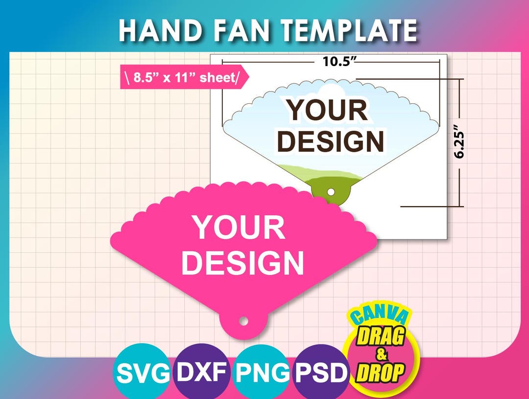 Scallop Shape Hand Fan Template, Church Wedding Program, 8.5x11