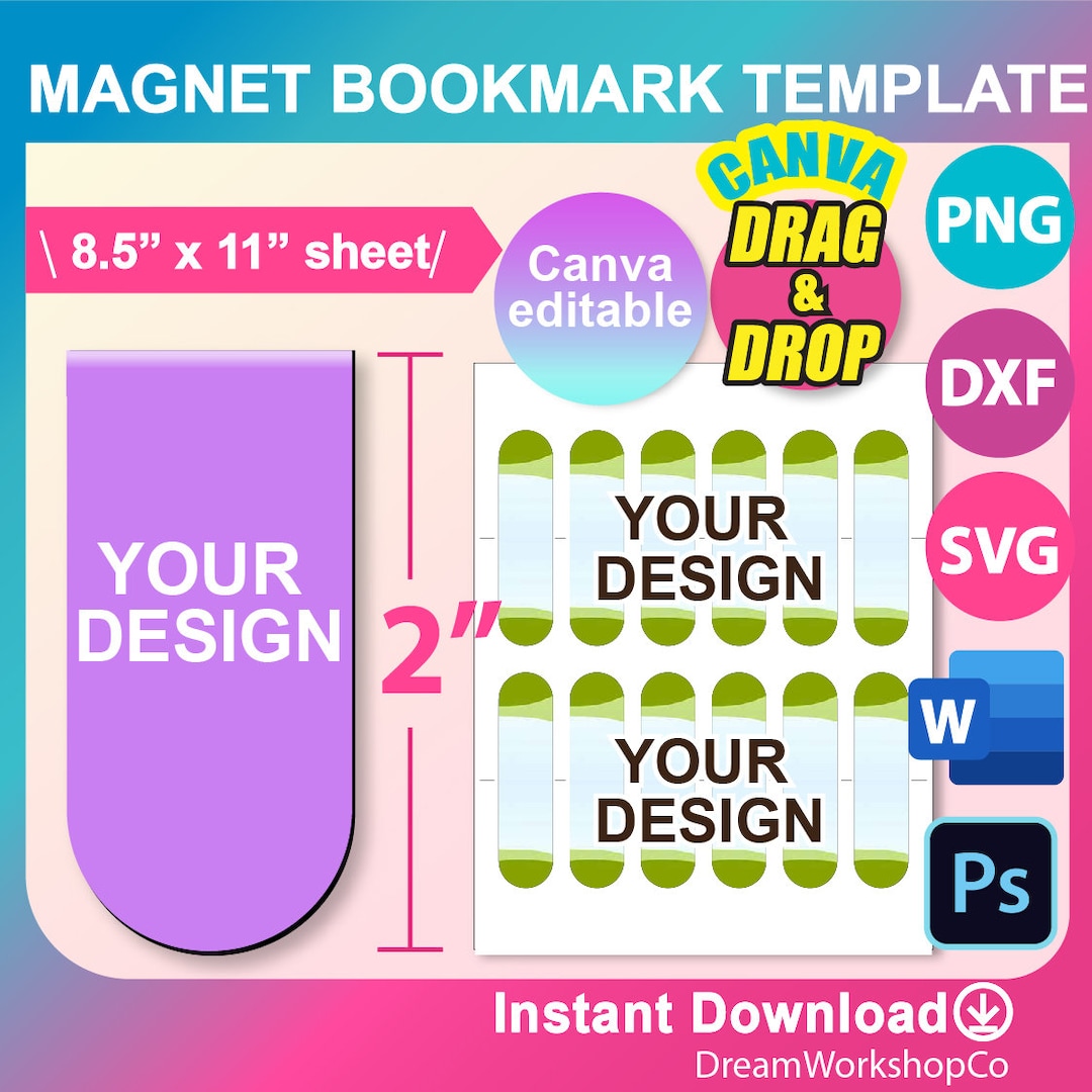 Bookmark Template, Bookmark Template SVG, Canva, DXF, Ms Word Bookmark Template, Bookmark Template SVG, Canva, DXF, Ms Word