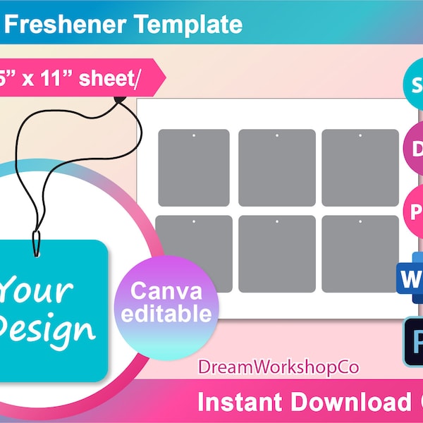 Sublimation Air Freshener Picture Template Etsy