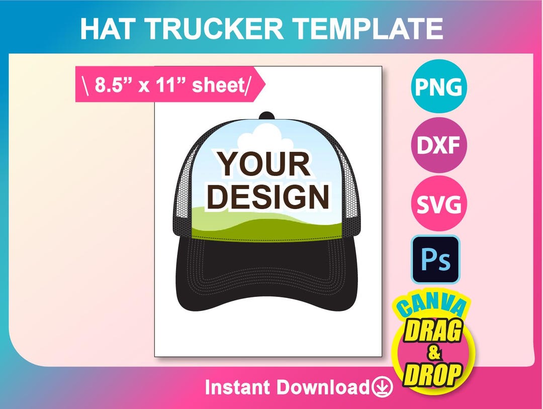 Trucker Hat Template Design Template SVG DXF Ms Word Docx Png Psd Trucker Hat Template Design Template SVG DXF Ms Word Docx Png Psd