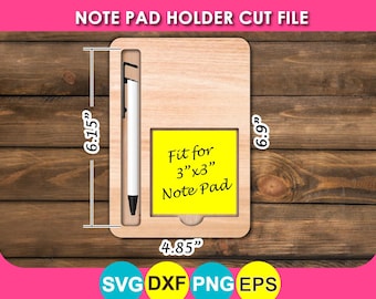 Note Pad Holder, Note holder laser files, SVG, Dxf, png, eps, Digital Download