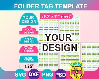 Ordner-Tag, Journal-Tab-Vorlage, Leere Seite-Tab, Buch-Tab-Vorlage, Datei-Tab-Vorlage, Bibel-Tab, SVG, Canva, DXF, Png, Psd