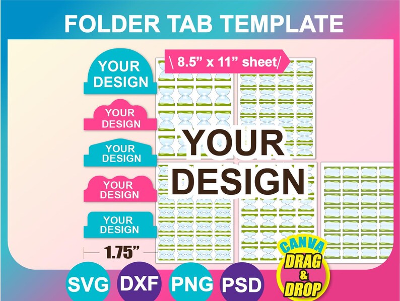 Folder Tag, Journal Tab Template, Blank Page Tab, Book Tab Template ...
