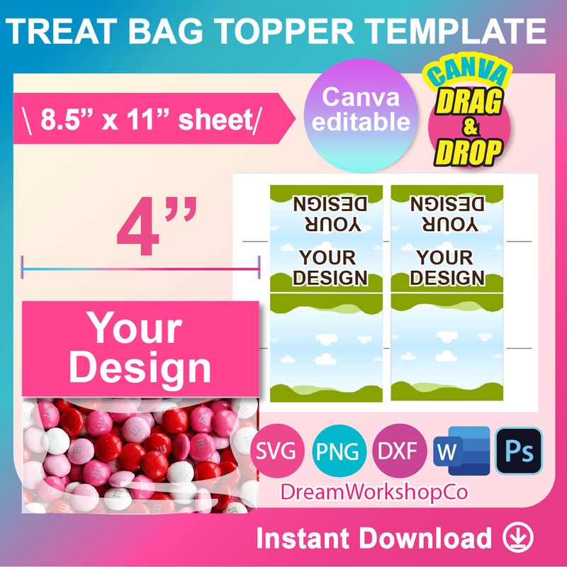 Bag Topper Template - Etsy