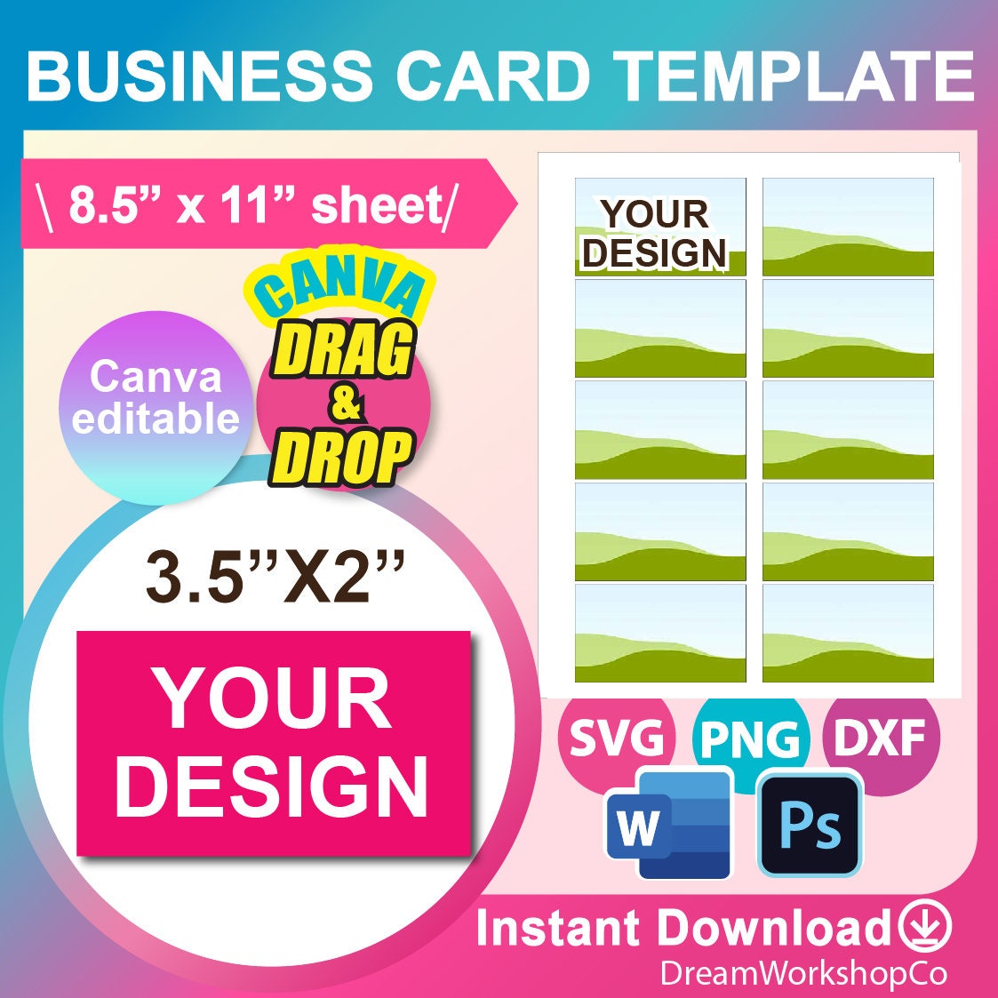 DyeTrans Sublimation Blank Business Card Holder - Spare Insert for BCH01 - BCH01-01