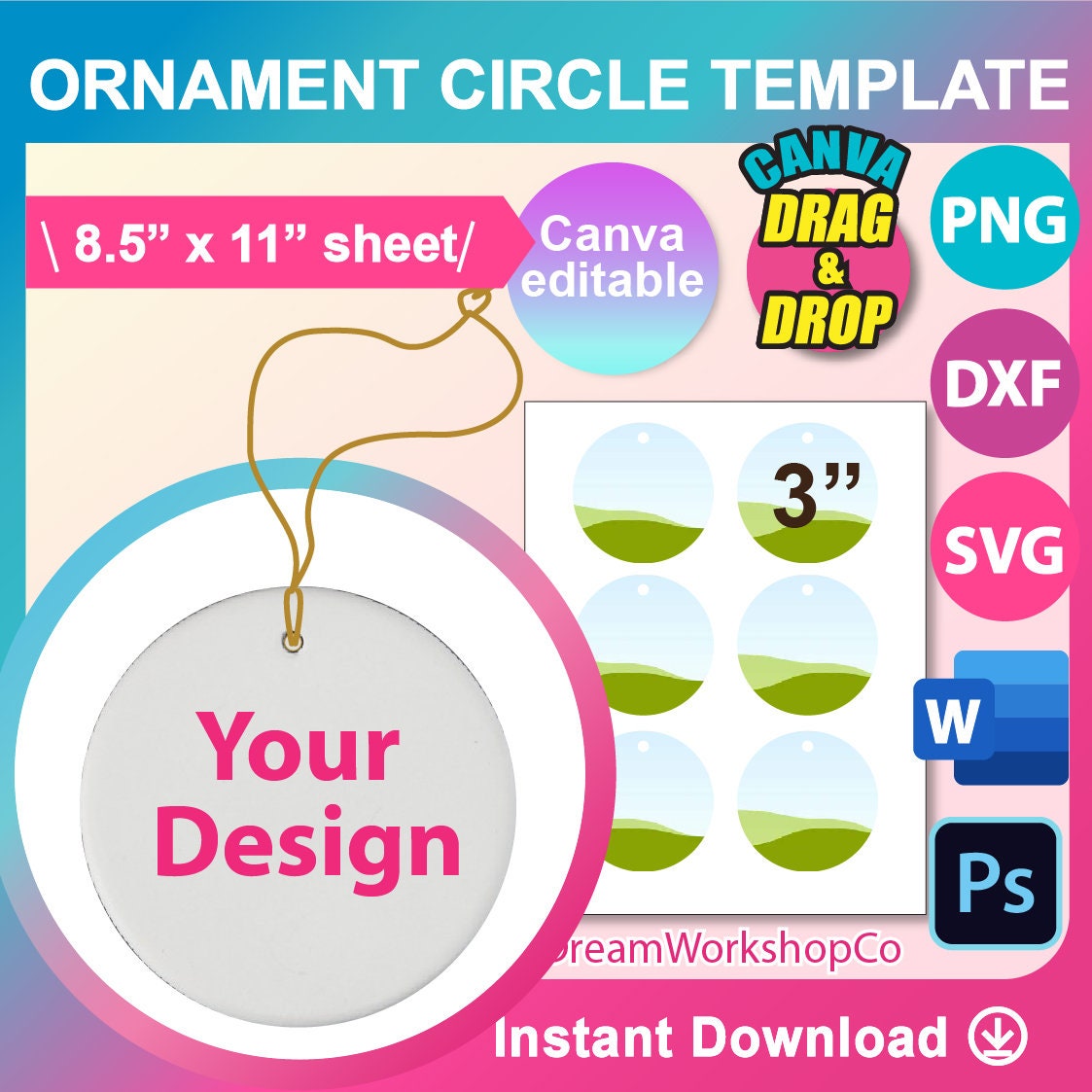 Rapidesign No 40 Circle Template. Whole Numbers Size in 