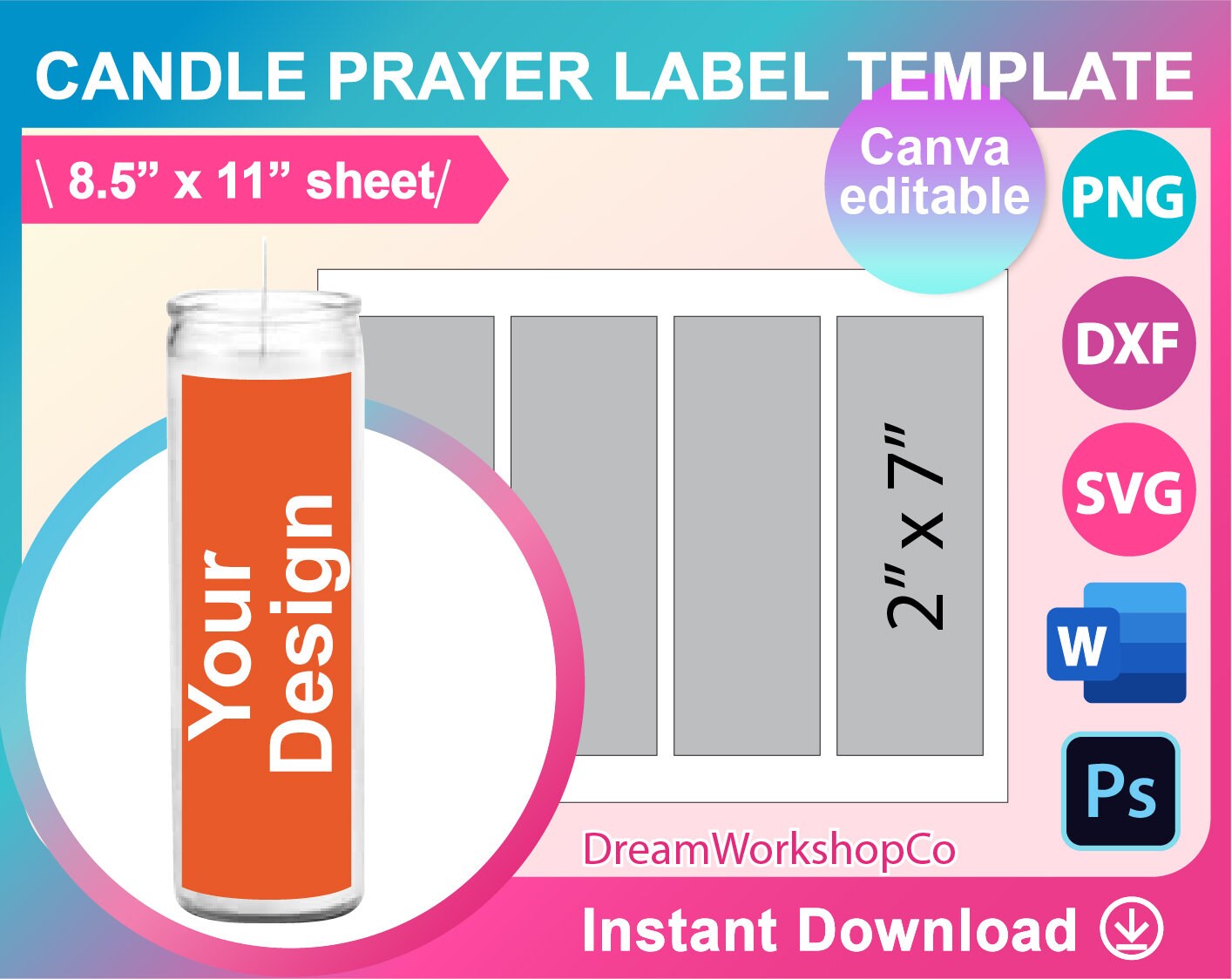 Buy Tall Prayer Candle Template Sublimation Template Canva SVG Online in  India - Etsy