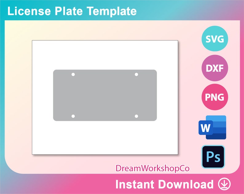 Download Printable License Plate Template Sublimation Psd A3 Sheet License Plate Template Svg Dxf Ms Word Docx Png Paper Paper Party Supplies Itreen Com